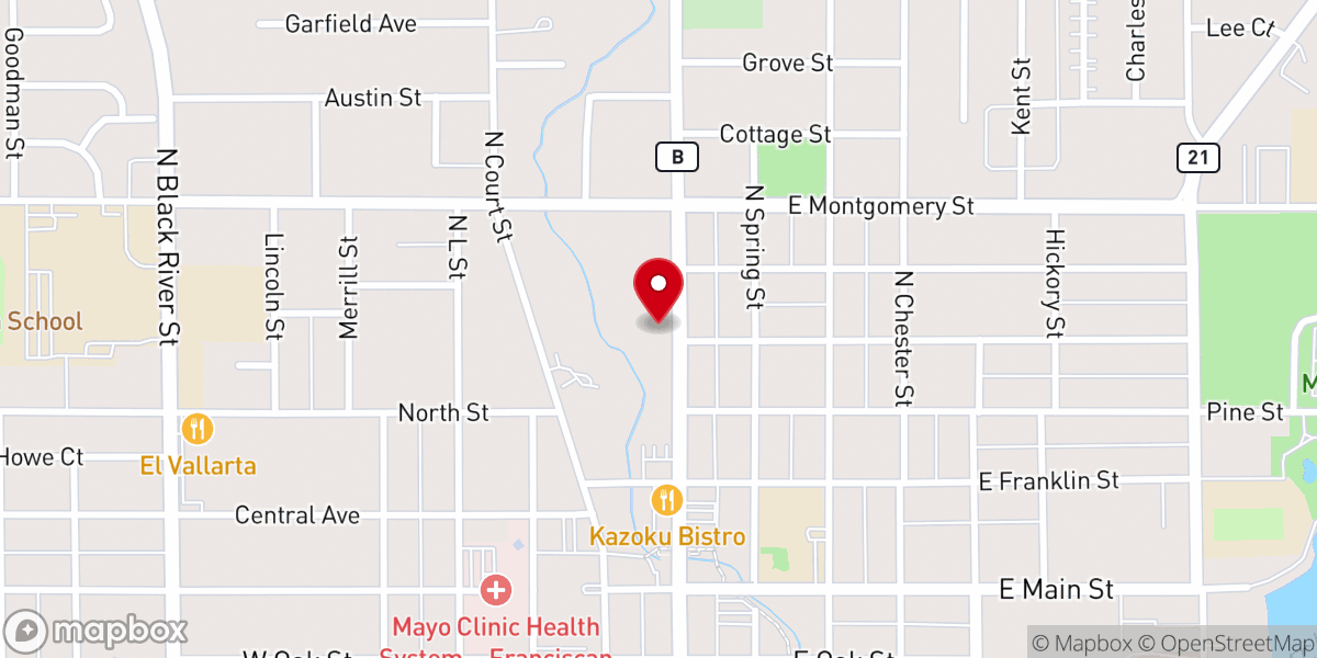 Map showing location of St John's Episcopal Church