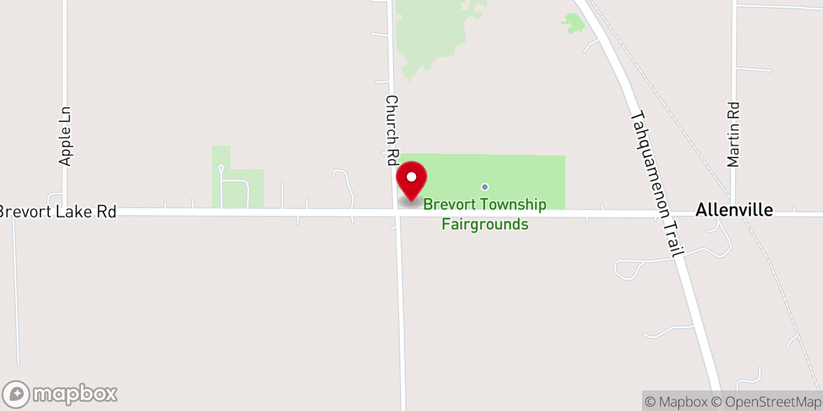 Map showing location of Zion Lutheran Church of Allenville