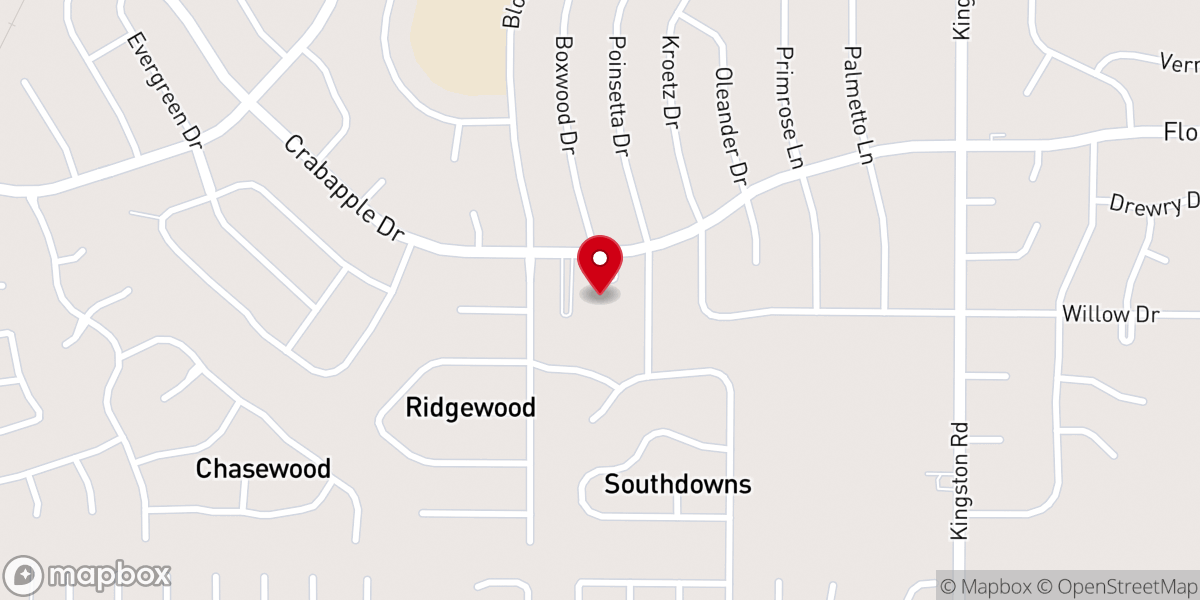 Map showing location of Christ United Methodist Church