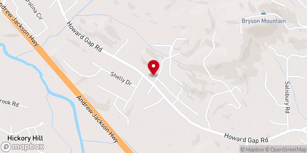 Map showing location of Fellowship Baptist Church