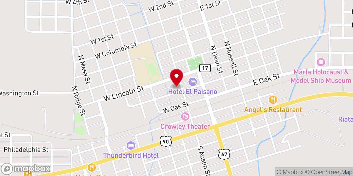 Map showing location of First Baptist Church