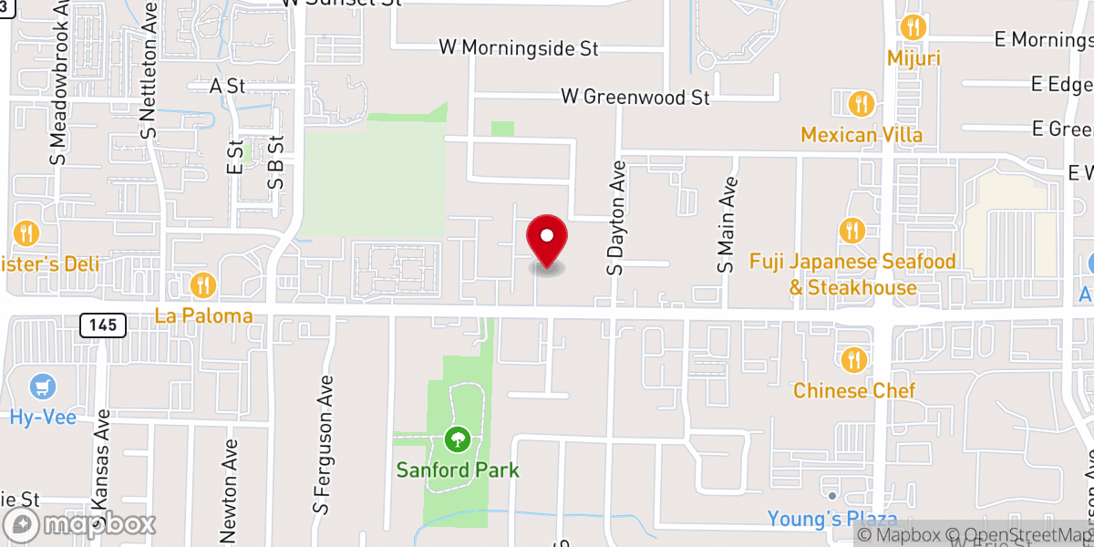 Map showing location of Chapel for Peace Community of Christ