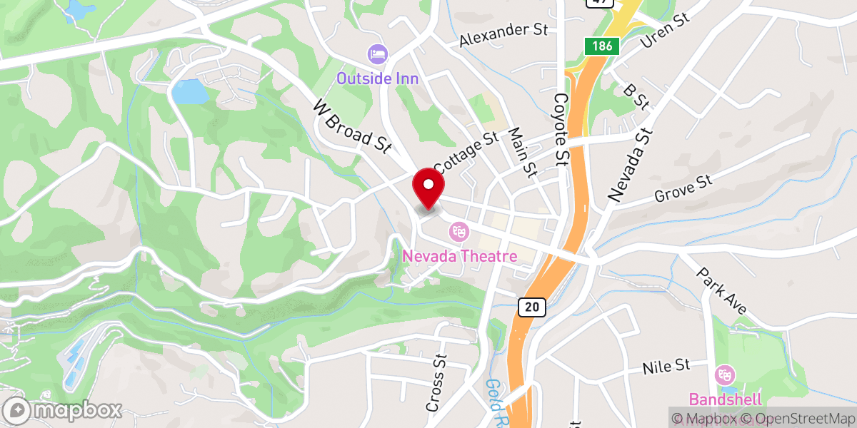 Map showing location of Nevada City United Methodist