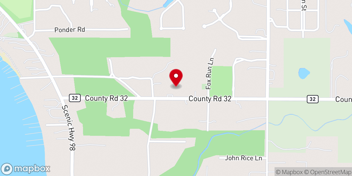 Map showing location of Point Clear Church