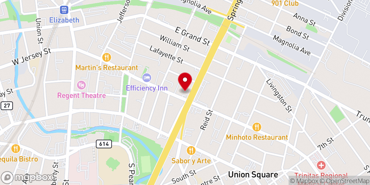 Map showing location of Salvation Army Elizabeth Temple