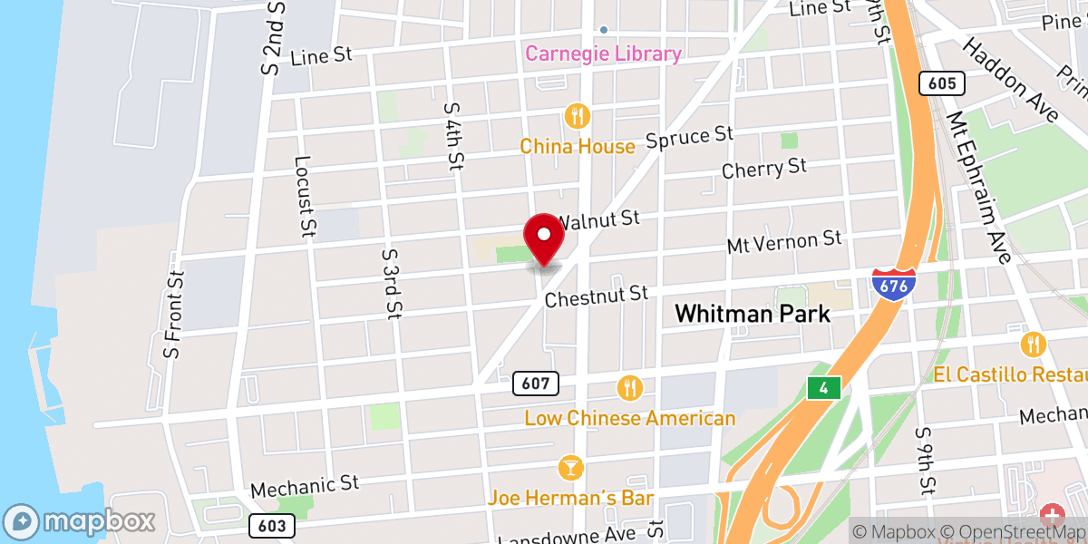 Map showing location of New Pilgrim Baptist Church