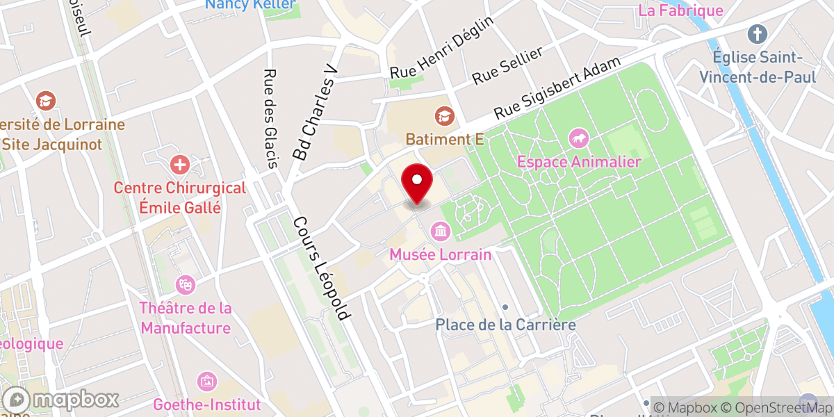 Map showing location of Église des Cordeliers de Nancy