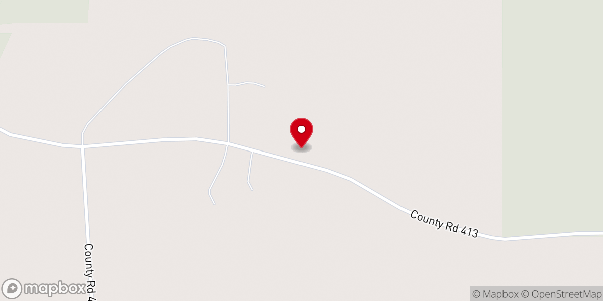 Map showing location of Center Hill Baptist Church