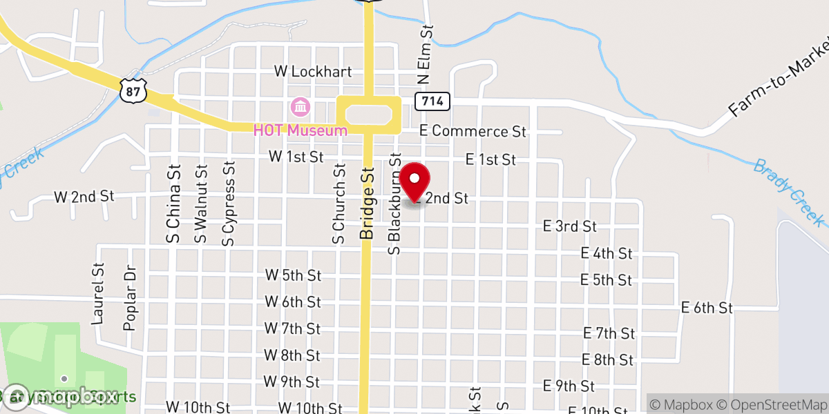Map showing location of First Christian Church