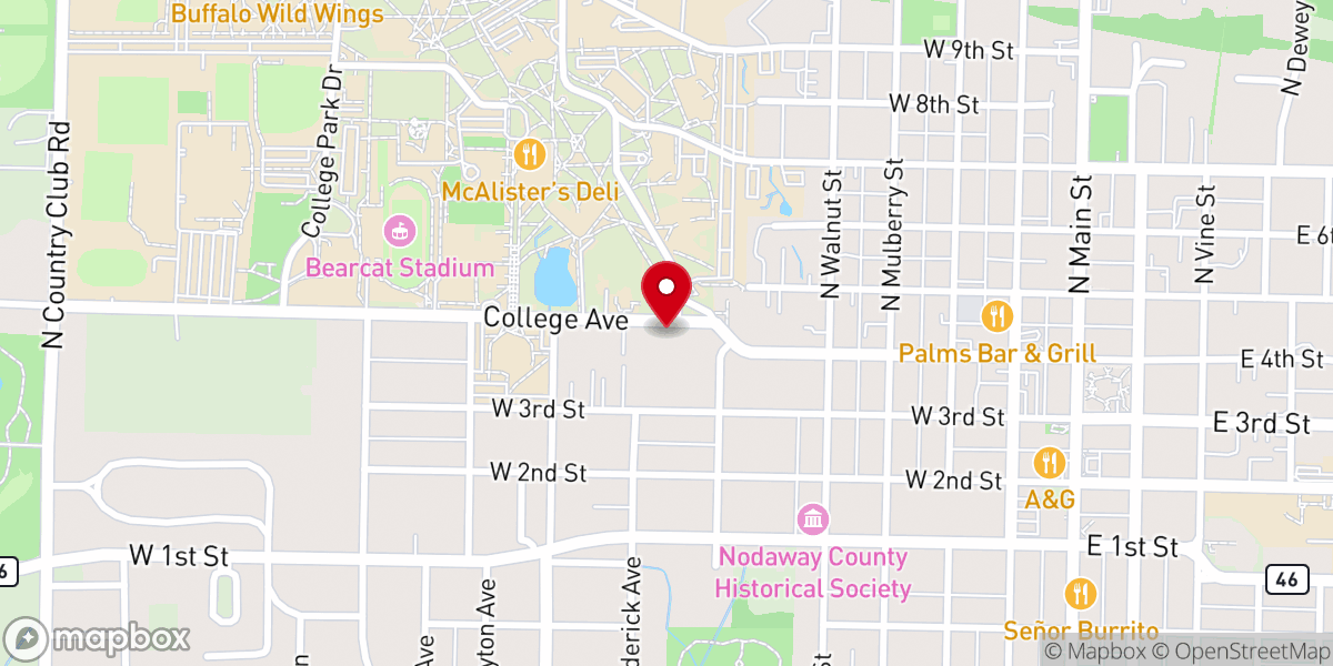 Map showing location of Lutheran Campus Center