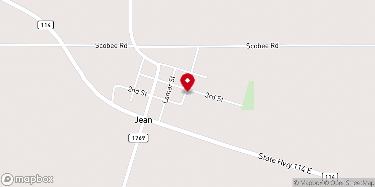 Map showing location of Jean Baptist Church