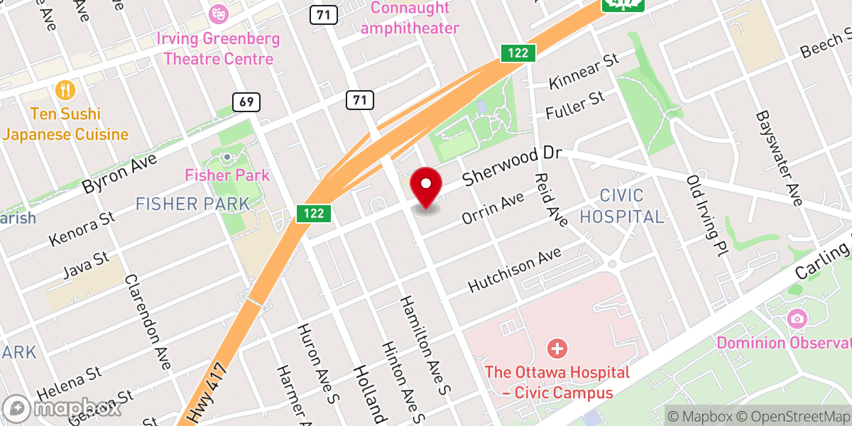 Map showing location of St. Stephen's Presbyterian Church