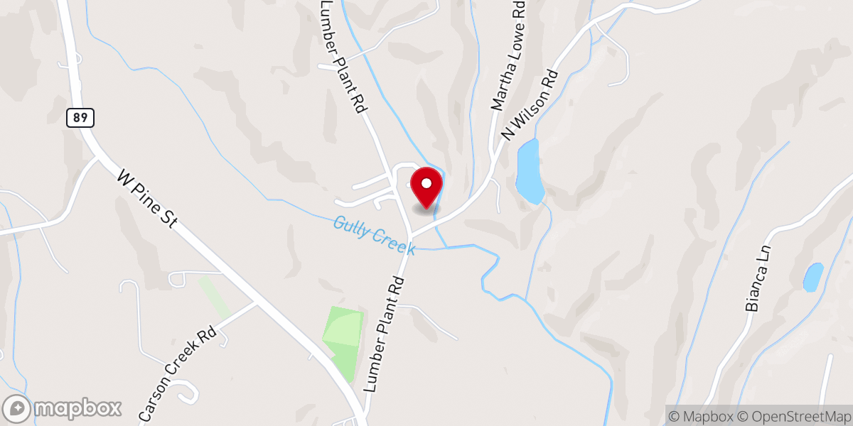 Map showing location of Charity Baptist Church