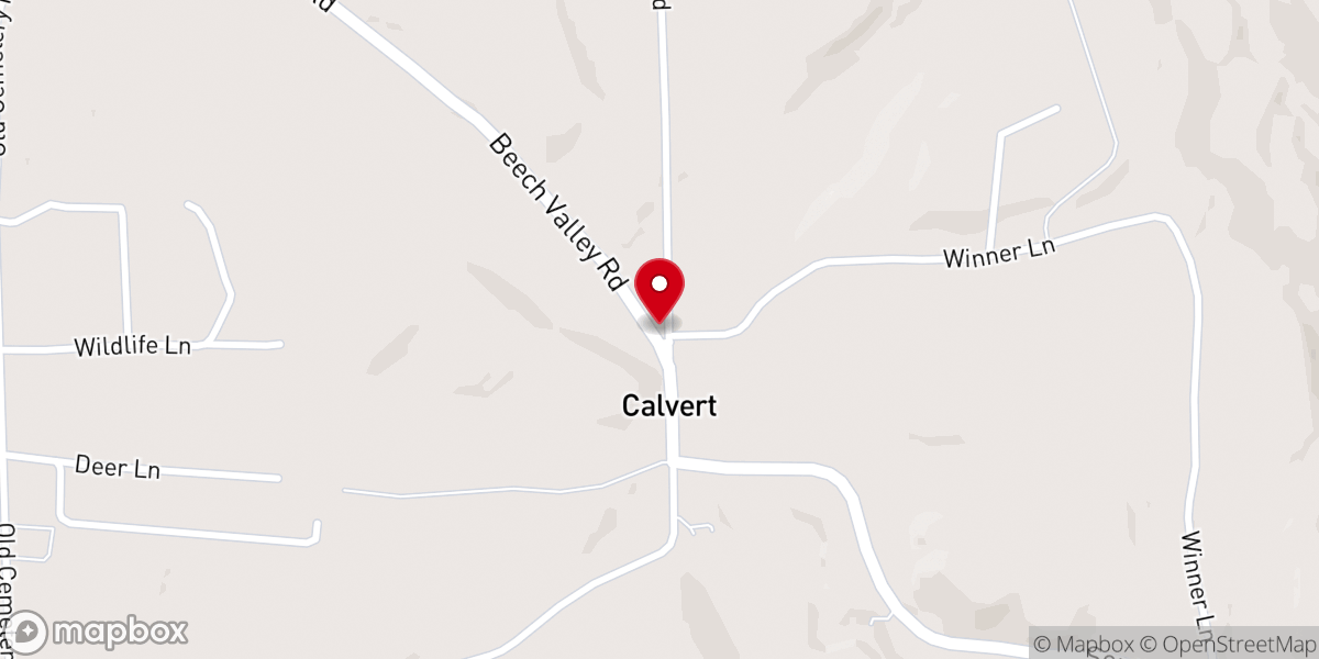 Map showing location of Beech Valley Church