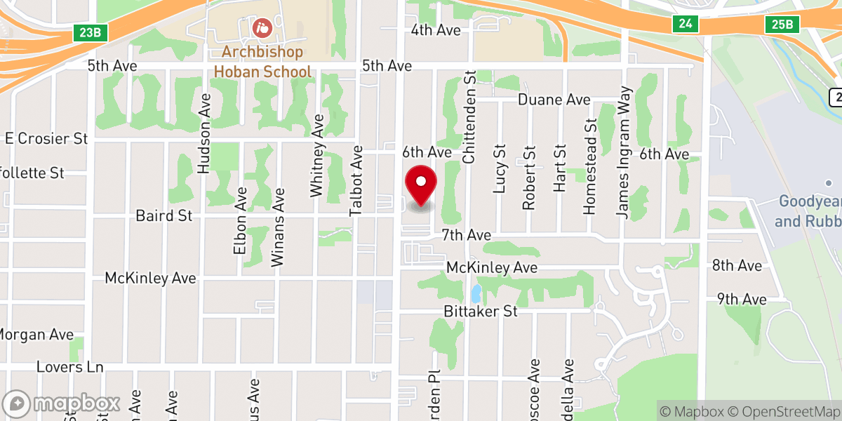Map showing location of Arlington Church of God