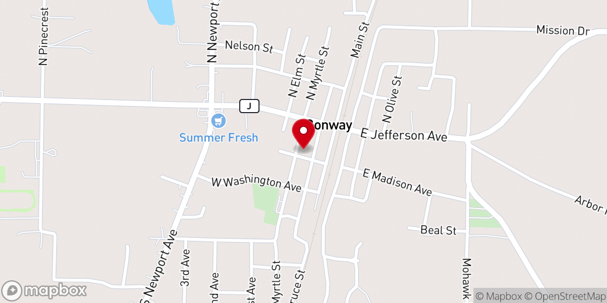 Map showing location of Life360 Church Conway