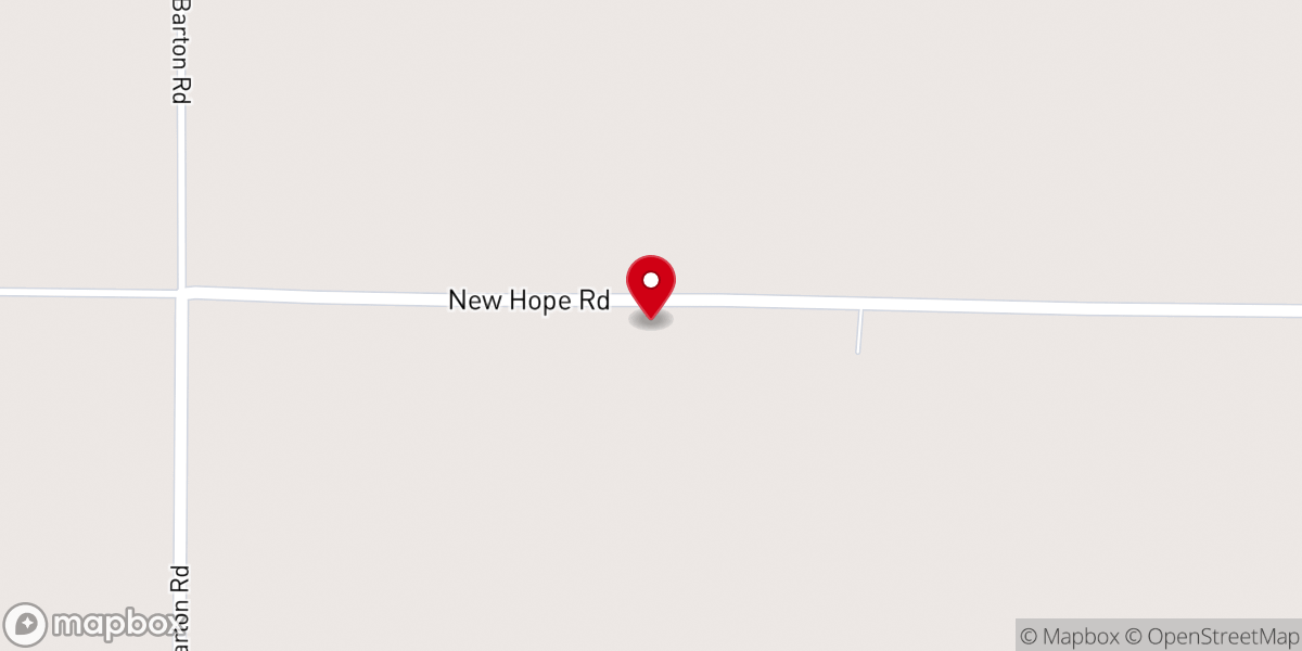 Map showing location of New Hope Church