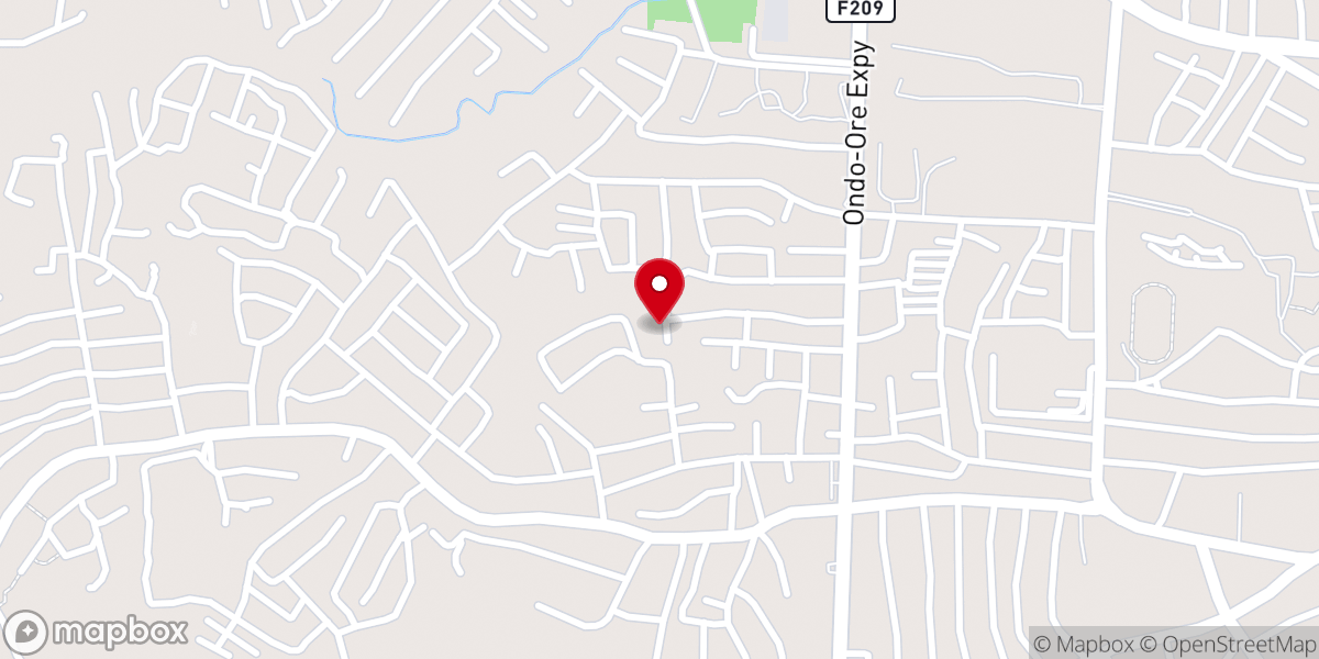 Map showing location of RCCG BETHEL AREA HEADQUARTERS ONDO 14