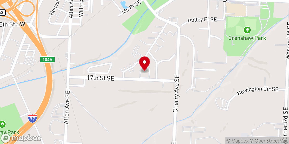 Map showing location of Peoples Baptist Church