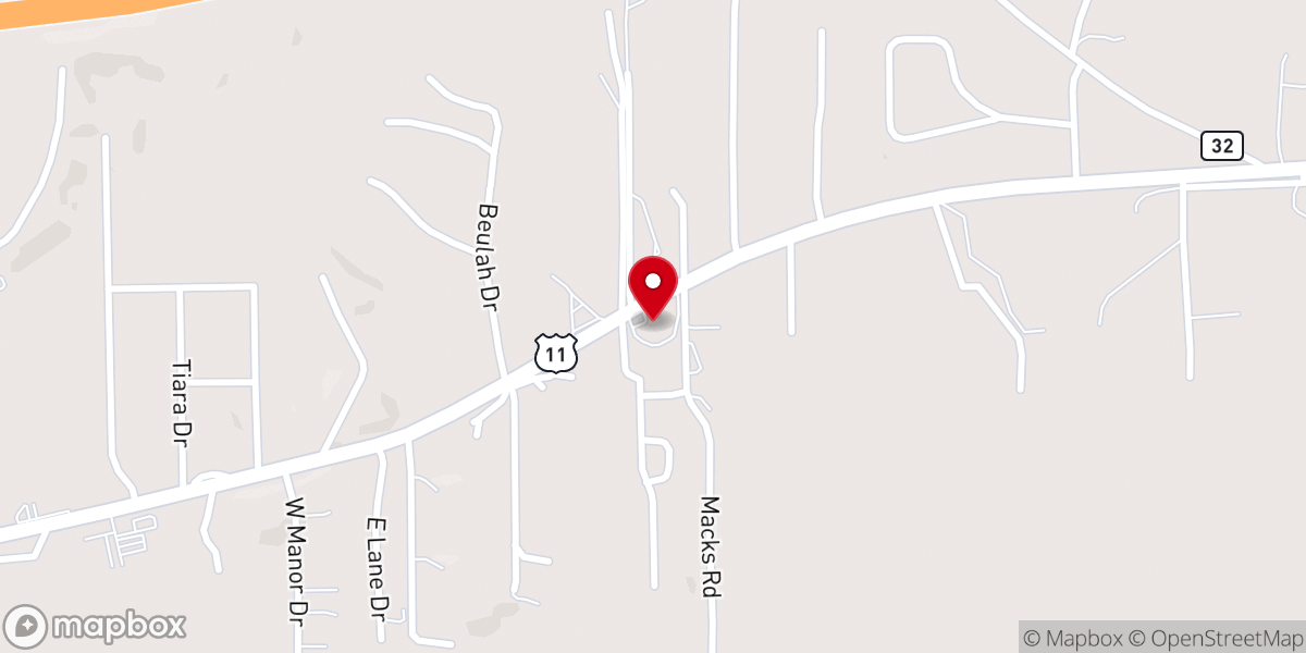 Map showing location of Tuscaloosa Bible Methodist Church
