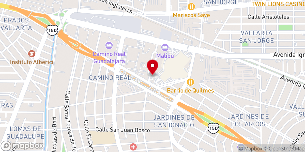 Map showing location of Parroquia San Juan Crisóstomo