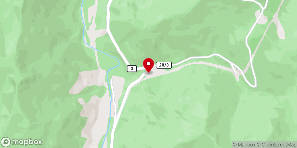 Map showing location of Panther Lick Church