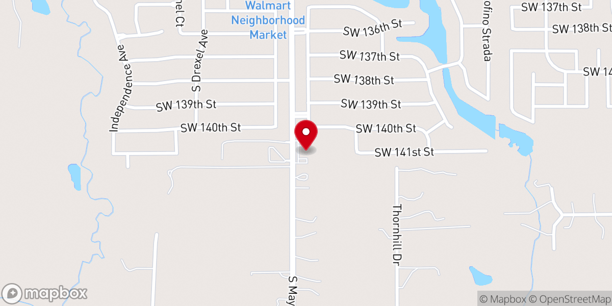 Map showing location of Kingsview Free Will Baptist Church