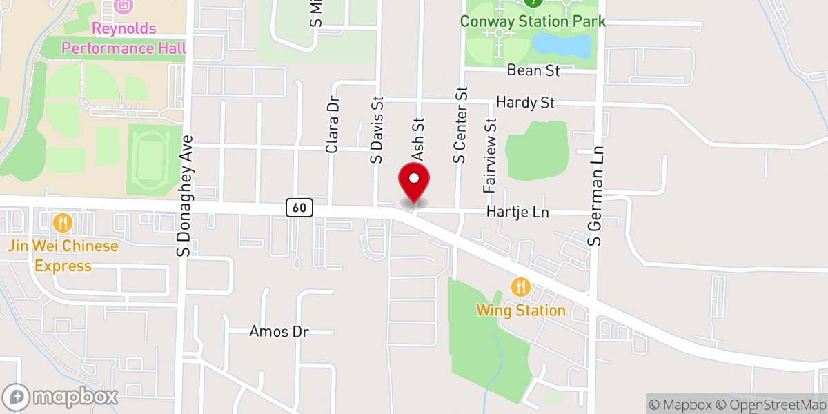 Map showing location of Harlan Park Assembly of God Church