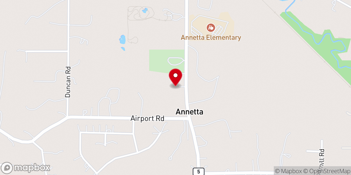 Map showing location of Annetta United Methodist Church