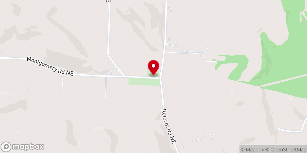 Map showing location of Smith Chapel Church