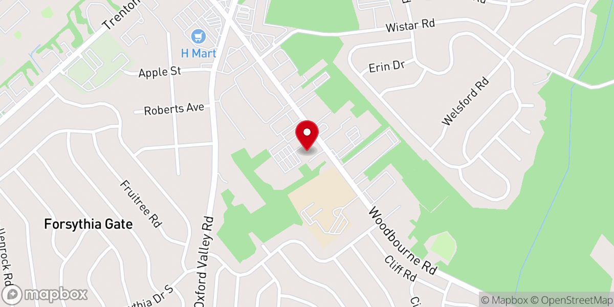 Map showing location of Bucks County Presbyterian Church