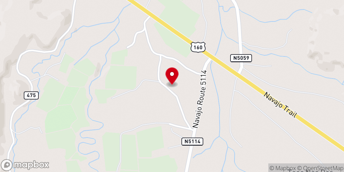 Map showing location of Teec Nos Pos Full Gospel Church
