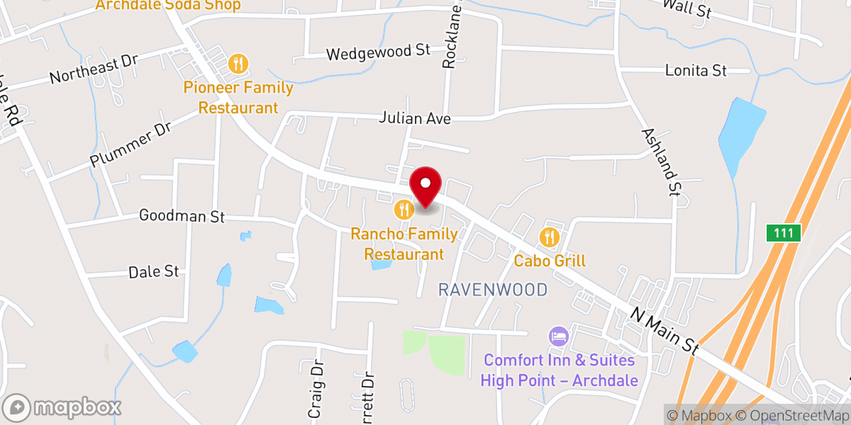 Map showing location of New Covenant Lutheran Church