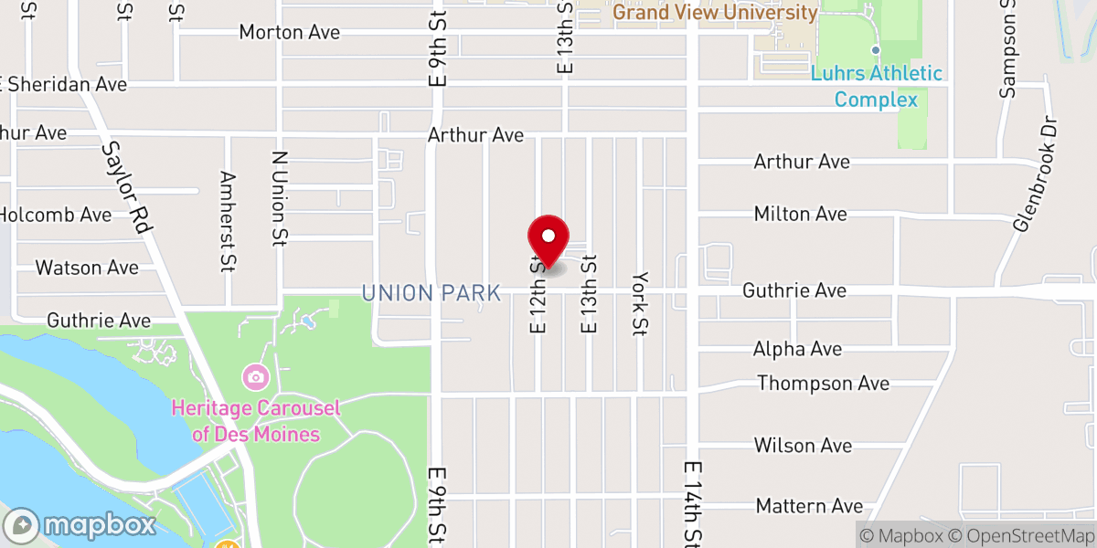 Map showing location of Union Park Methodist Church