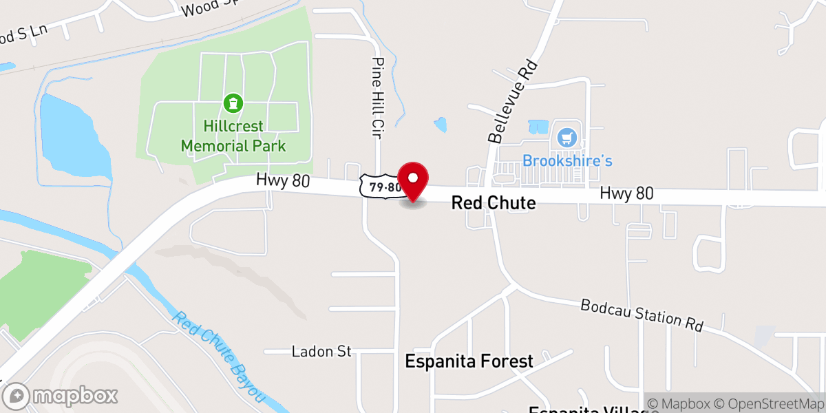 Map showing location of Red Chute Church of Christ