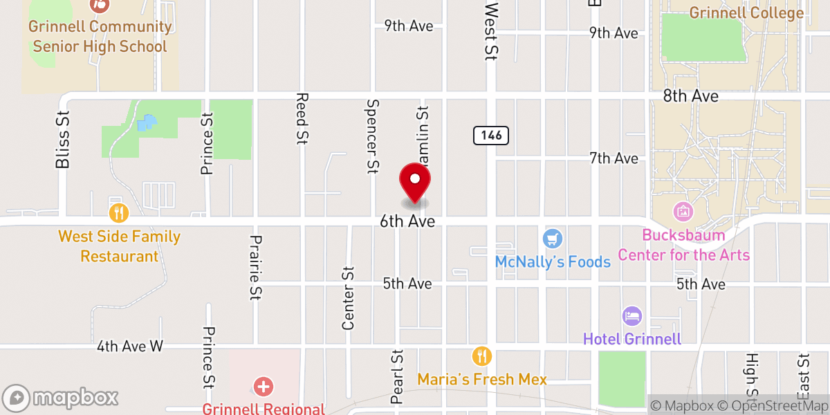 Map showing location of Grace Community Church
