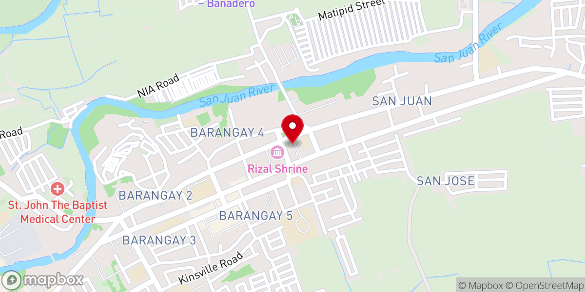 Map showing location of Parish of St. John the Baptist - Poblacion, Calamba City, Laguna (Diocese of San Pablo)
