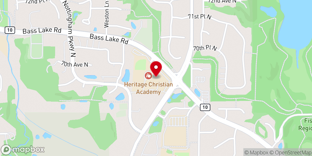Map showing location of Heritage Christian Academy