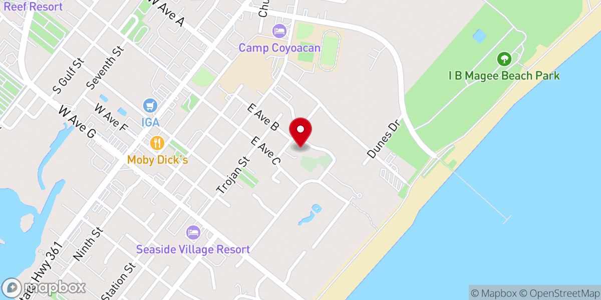 Map showing location of Chapel on the Dunes