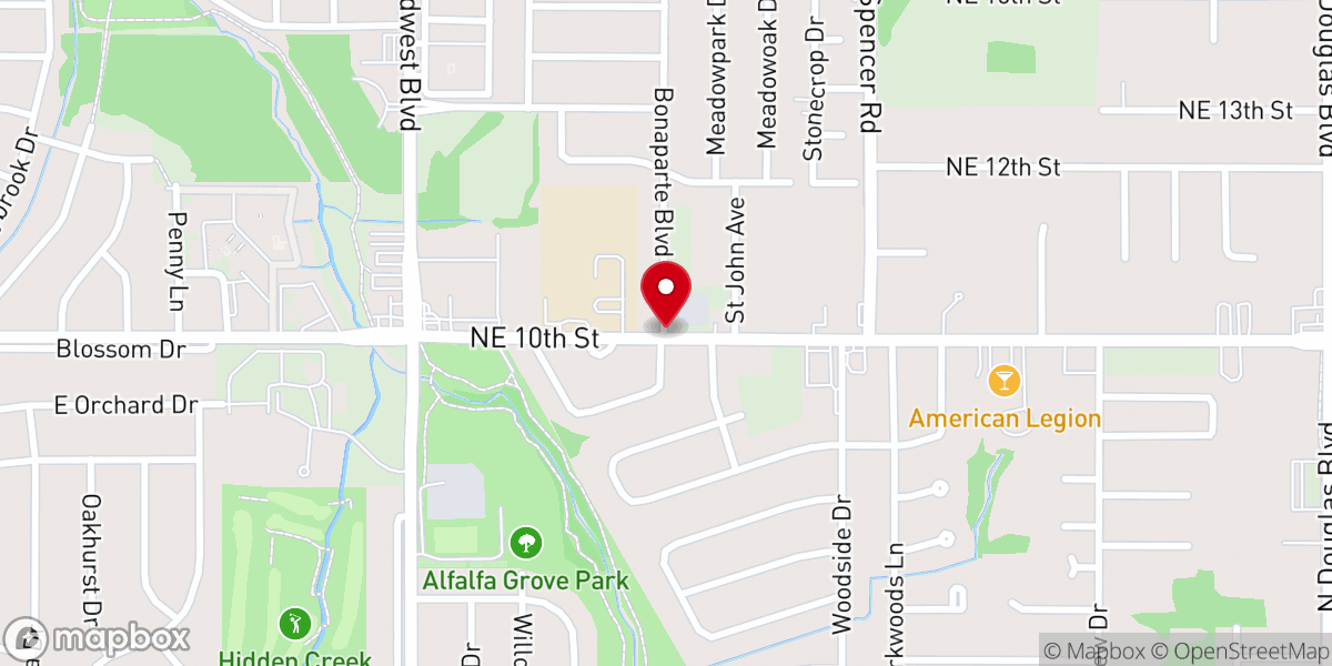 Map showing location of Mid-Del African Methodist Episcopal Church