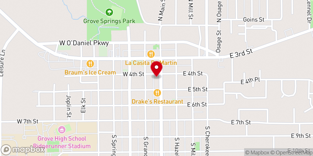 Map showing location of Trinity Baptist Church