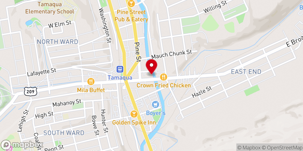 Map showing location of Bethany Evangelical Church