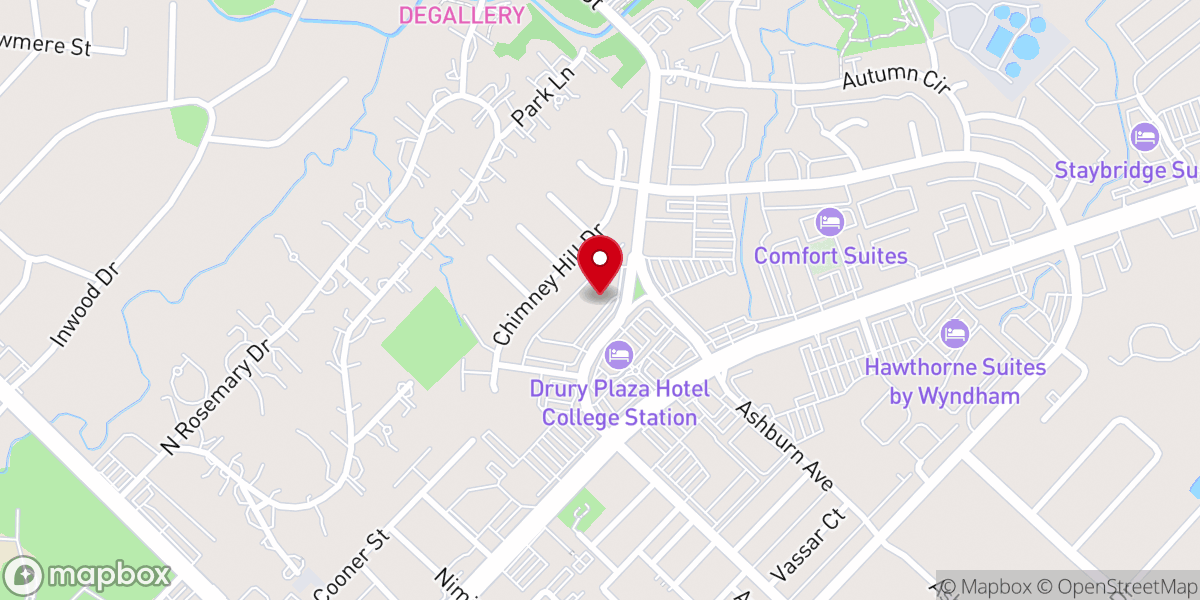 Map showing location of Brazos Valley Baptist Network