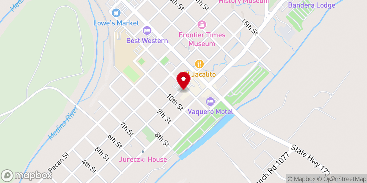 Map showing location of Trail Boss Steak and Grill
