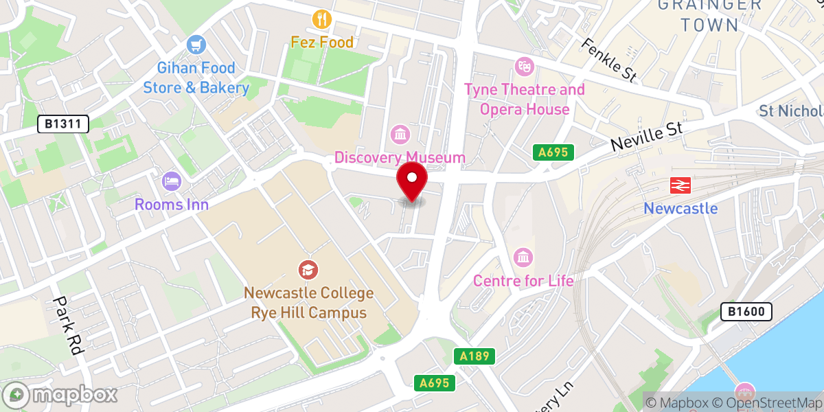 Map showing location of RCCG Livingbread Newcastle