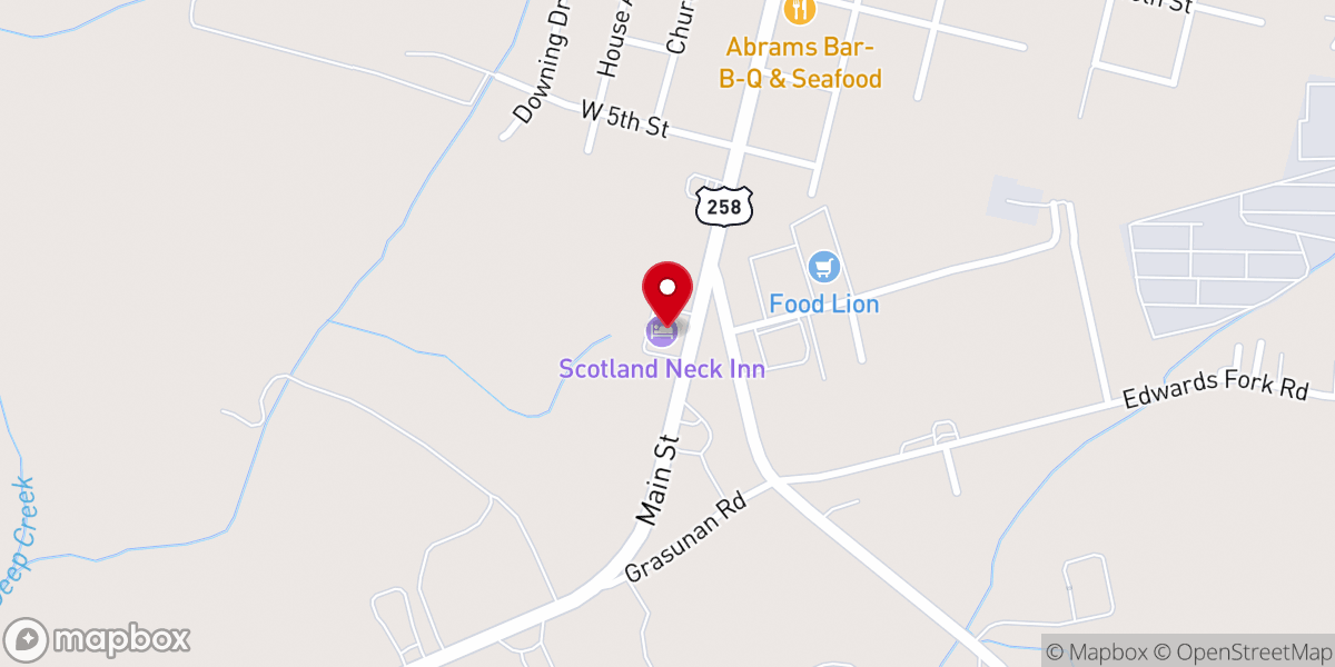 Map showing location of Scotland Neck Inn