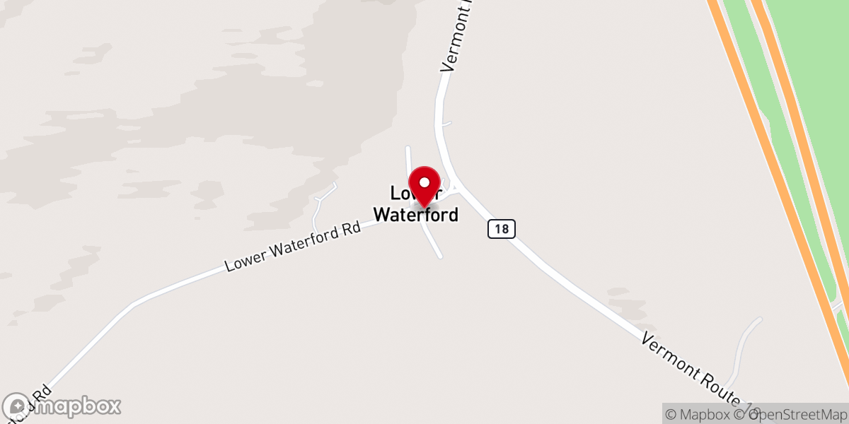 Map showing location of Lower Waterford Congregational Church