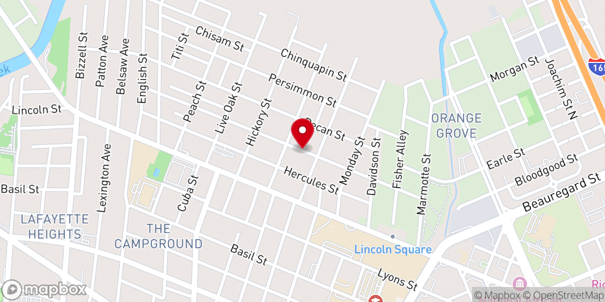 Map showing location of Tabernacle Baptist Church