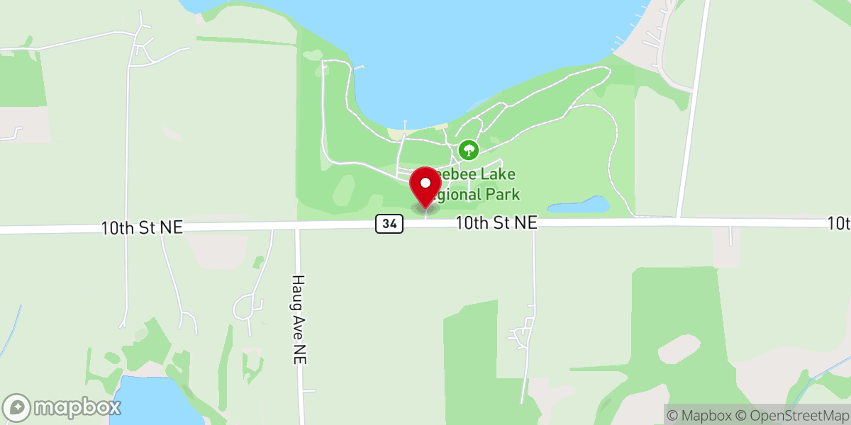 Map showing location of Beebe Lake County Park