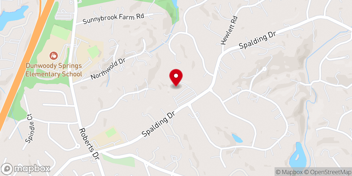 Map showing location of Temple Emanu-El of Atlanta